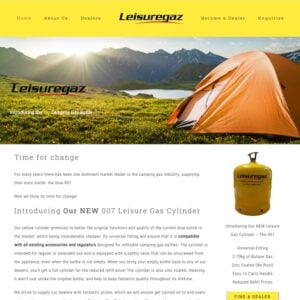 Website for Camping Gas Cylinders